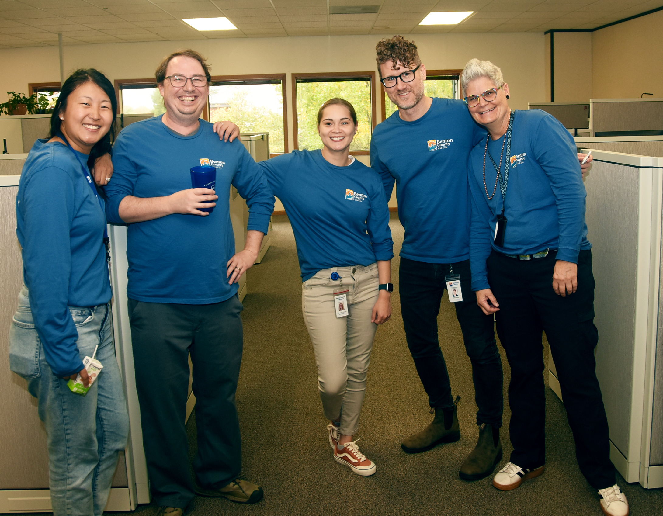 Employees proudly wear their Benton County shirts in celebration of the Developmental Diversity open house event on Oct. 20, 2023.