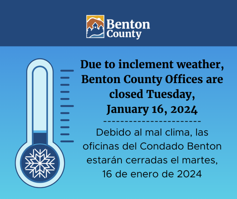 Benton County Offices Closed On Jan 16 2024 Due To Inclement Weather   BC Closure 768x644 