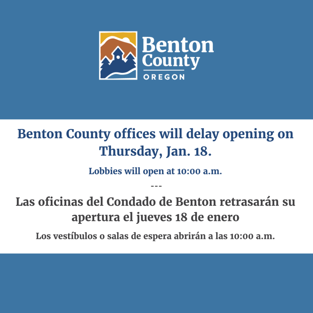 Benton County delays office openings for 2-hrs.