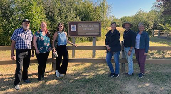 Wyden & Merkley staff visit Jackson-Frazier Wetlands Boardwalk project.