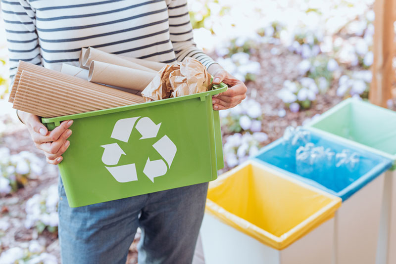 recycling sorting bins