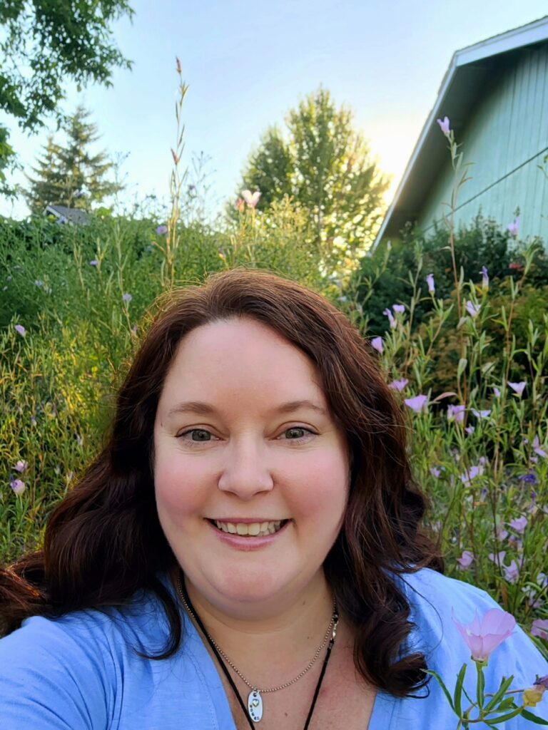 Sara Roberts at her own native wildflower garden.