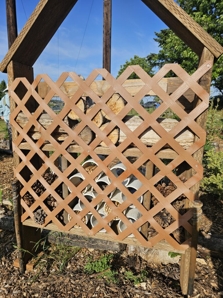 Insect "hotels", such as this one at Chintimini Wildlife Center, provide abundant habitat for a number of species of pollinators and other bugs, and are easy to build.