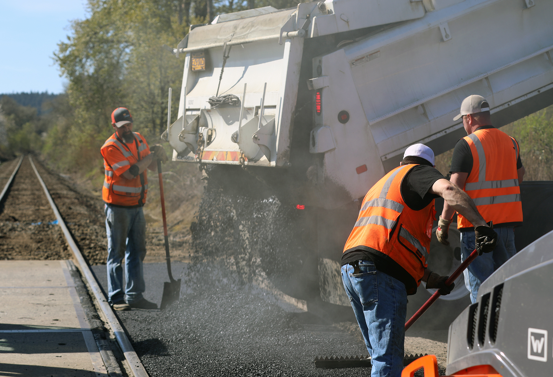 Benton County Road Crew works on Ryals railroad crossing repair